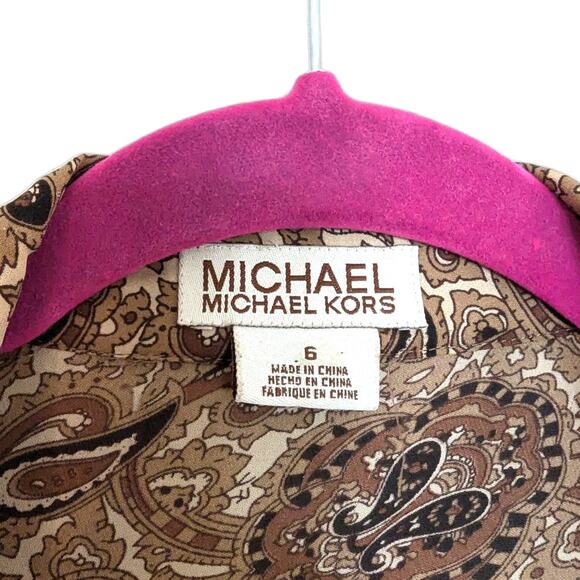 Michael Kors 100% Silk Paisley Wrap Top Size 6 Vintage - Picture 6 of 8